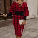Long Sleeve V Neck Bodycon Dress Waist Defining Elegant Fit Soft Fabric Autumn Winter Fashion Wh