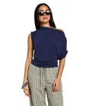 Sleeveless Asymmetrical Top Wrinkle Design Waist Defining Slim Fit Casual Summer Wear for Work W
