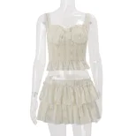 Floral Print Crop Top and Puff Skirt Set Sexy Elegant Spring Womens Fashion for Casual Outings W