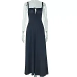 Casual Midi Dress Slim Fit Split Hem Lace Up Design Chic Style for Outings Wholesale Available