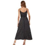 Polka Dot Strapless Asymmetrical Ruffle Dress Womens Fashion Trendy Style Summer Occasion Wholes