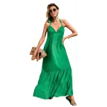Womens Sexy Backless Maxi Dress Spaghetti Straps Flowy Hem Beachwear Summer Collection Wholesale