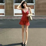 Womens Spring Dress French Sweetheart Style Solid Color Waist Defined Sleeveless Wholesale Avail
