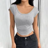 Womens Slim Fit Short Sleeve T Shirt Minimalist Design Versatile Summer Style Comfortable Fabric