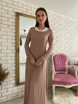 Long Sleeve Color Block Layered Vest Dress Sexy Modal Fabric Elegant Design Perfect for Parties