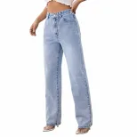 High Waisted Straight Leg Jeans Vintage Style Casual Fashion Versatile Fit Perfect for Everyday
