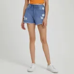 High Waisted Ripped Denim Shorts Comfortable Casual Stylish Summer Wear for Women Ready to Ship