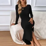 Slim Fit Long Sleeve Bodycon Dress Sexy Backless Design Elegant Style Perfect for Parties Wholes