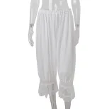 Womens Casual Low Waist Pants Fashionable Lace Patchwork Trendy Street Style Autumn Wholesale Av