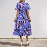 Floral Print Dress Sweet Elegant Colorful Perfect for Vacation and Summer Events Wholesale Avail
