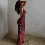 Fashionable Womens Bodycon Dress Sexy Backless Design Trendy Print Perfect for Autumn Wholesale