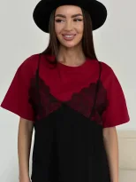 Lace Trimmed Loose Fit T Shirt Short Sleeve Round Neck Casual Style Perfect for Summer Wear Whol