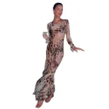 Summer Womens Dress Fashionable Long Sleeve Round Neck Sexy Tie Back Bodycon Style Perfect for P