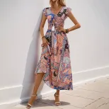 Vintage Floral Print Sleeveless Dress Paisley Pattern Elegant Design Comfortable Fabric Perfect