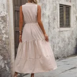 Summer Casual Dress Elegant Solid Color Slim Fit Suitable for Various Occasions Wholesale Availa