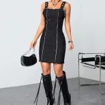 Casual Denim Slip Dress Womens Fashion Sleeveless Comfortable Fit Trendy Style Perfect for Summe