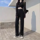 欧洲站牛仔裤女2023春季新款韩版学生百搭宽松高腰显瘦阔腿直筒裤