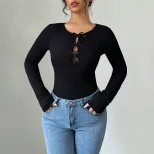 Womens Slim Fit Round Neck T Shirt Versatile Summer Short Sleeve Top Perfect for Layering and Ca