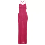 Womens Casual Solid Color Backless Cami Dress Lightweight Comfortable Fit Spring Summer Wear