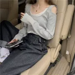 Womens Long Sleeve Crop T Shirt Slim Fit Early Autumn Casual Wear