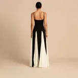 Elegant Womens Color Block Slip Dress Fashionable Slim Fit Sexy Style Perfect for Autumn Occasio