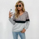 Leopard Print Long Sleeve Top Casual Style Early Autumn Womens Fashion Wholesale Available custo