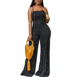 Polka Dot Print Strapless Jumpsuit Womens Fashion Trendy Design Comfortable Fit Perfect for Summ