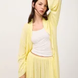 Chic Oversized Sheer Cardigan and Mini Skirt Set Relaxed Fit Long Pants Casual Style Perfect for