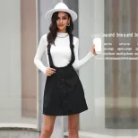 Fashion Womens Short Dress Black Suspender Style Trendy Casual Wear for Spring Summer Wholesale