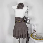 Summer Sleeveless Halter Dress Beaded Detail Sexy Style Perfect for Parties and Events Ready to