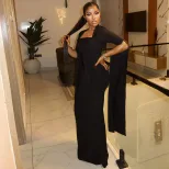 Elegant Long Sleeve Bodycon Dress Slim Fit Solid Color Off Shoulder Neckline Perfect for Parties