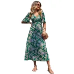 Summer Floral Midi Dress for Women Slim Fit Elegant Style Comfortable Fabric Perfect for Casual