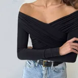 Off Shoulder Crop Top Sexy Elegant Spring Summer Style Perfect for Casual Outings Wholesale Avai
