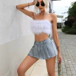 High Waisted Casual Denim Skirt Fashionable Versatile Design Perfect for Everyday Wear Available