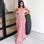 Summer Womens Fashion Set Halter Neck Strapless Sheer Fabric Bodycon Skirt Perfect for Parties o