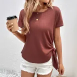Casual Womens T Shirt Fashionable Solid Color Comfortable Everyday Wear Wholesale Available priv