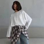 Womens Loose Fit Distressed Cotton Long Sleeve T Shirt Soft Knit Fabric Casual Style Spring Summ