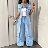 Casual Denim Dress Stylish Design Comfortable Fit Versatile for Outings Ready to Ship Low MOQ
