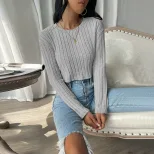 Casual Womens T Shirt Short Cropped Style Solid Color Simple Design Spring Summer Commuter Wear