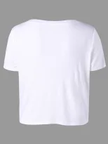 Womens Short Sleeve Cropped T Shirt Unique Letter Print Casual Style Perfect for Summer Outings