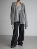 Womens Oversized Knit Cardigan Soft Faux Mink Fabric Long Sleeves Casual Style Perfect for Sprin