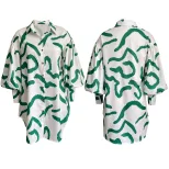 Loose Fit Floral Print Shirt Dress Plus Size Elegant Collar Comfortable Fabric Casual Office Wea