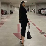 High Neck Long Sleeve Dress Slim Fit Solid Color Fashionable Design Autumn Wear for Women Wholes