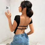 Womens Summer Solid Color Off Shoulder Slim Fit Short Sleeve T Shirt Sexy Trendy Casual Style Wh