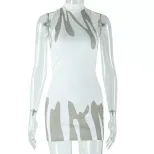 Fashion Floral Print Sleeveless Mini Dress Round Neck Slim Fit Trendy Style Perfect for Summer E