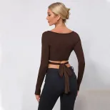 Womens Sexy Hollow Out Slim Fit Long Sleeve Knit Top Spring Summer Collection Trendy Casual Wear