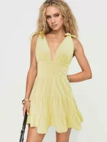 A Line Backless Dress Solid Color Waist Defining Sleeveless Bow Detail Beach Vacation Wear Whole