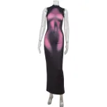 3D Printed Sleeveless Bodycon Dress Stylish High Stretch Slim Fit Casual or Party Wear Wholesale