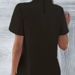 Summer Womens Short Sleeve Top Fashionable and Versatile with Bow Detail Casual Wear Wholesale A