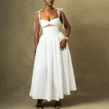 Fashionable Womens Color Block Dress Sleeveless A Line Casual Style Perfect for Summer Events Wh